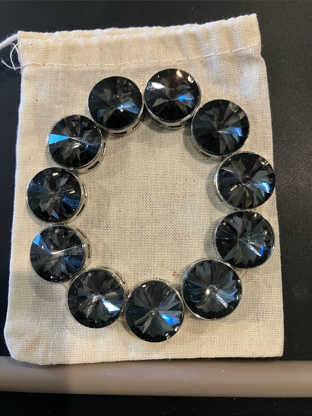 Crystal Stretch Bracelet - Gray/Silver Sparkle